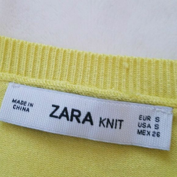 ZARA yellow knit top size S - Picture 2 of 4